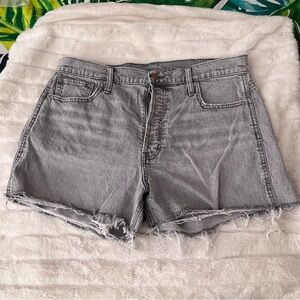 Gap 32/14 Tall Grey Button Fly Cheeky High Rise Casual Spring Summer Jean Shorts